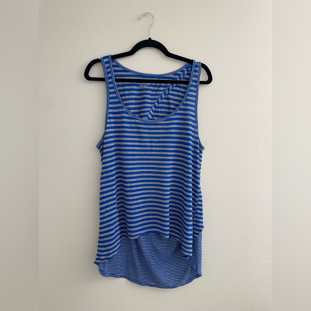 NWOT Beyond Yoga Workout Top with Open Back Striped